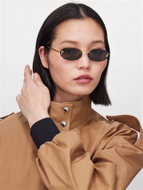 modified round 51mm sunglasses fendi|Fendi rimless sunglasses.